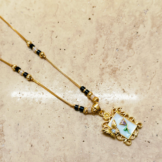 Butterfly Garden Ivory 18K Gold Plated Mangalsutra