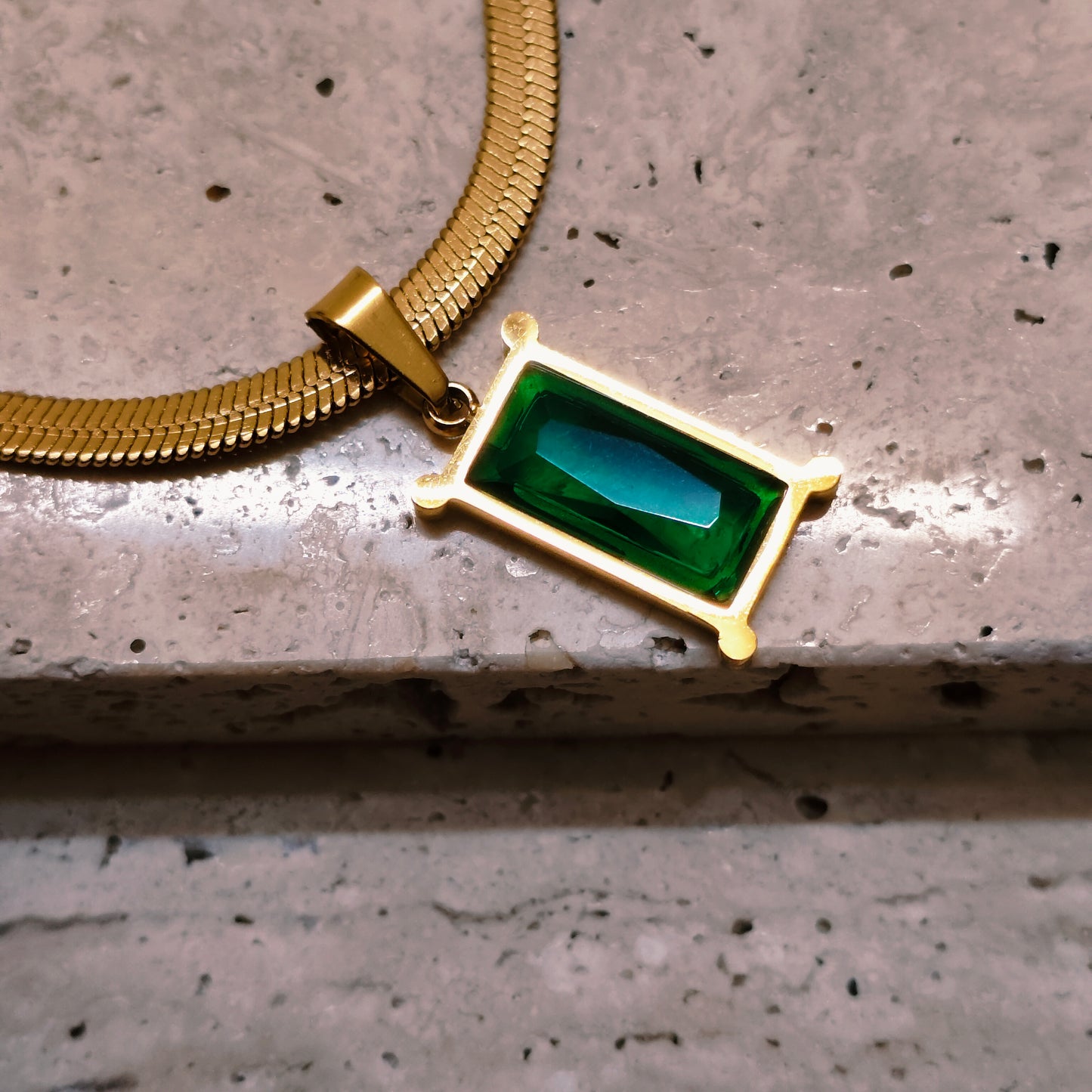 Celestial Green 18K Gold Plated Pendant Necklace