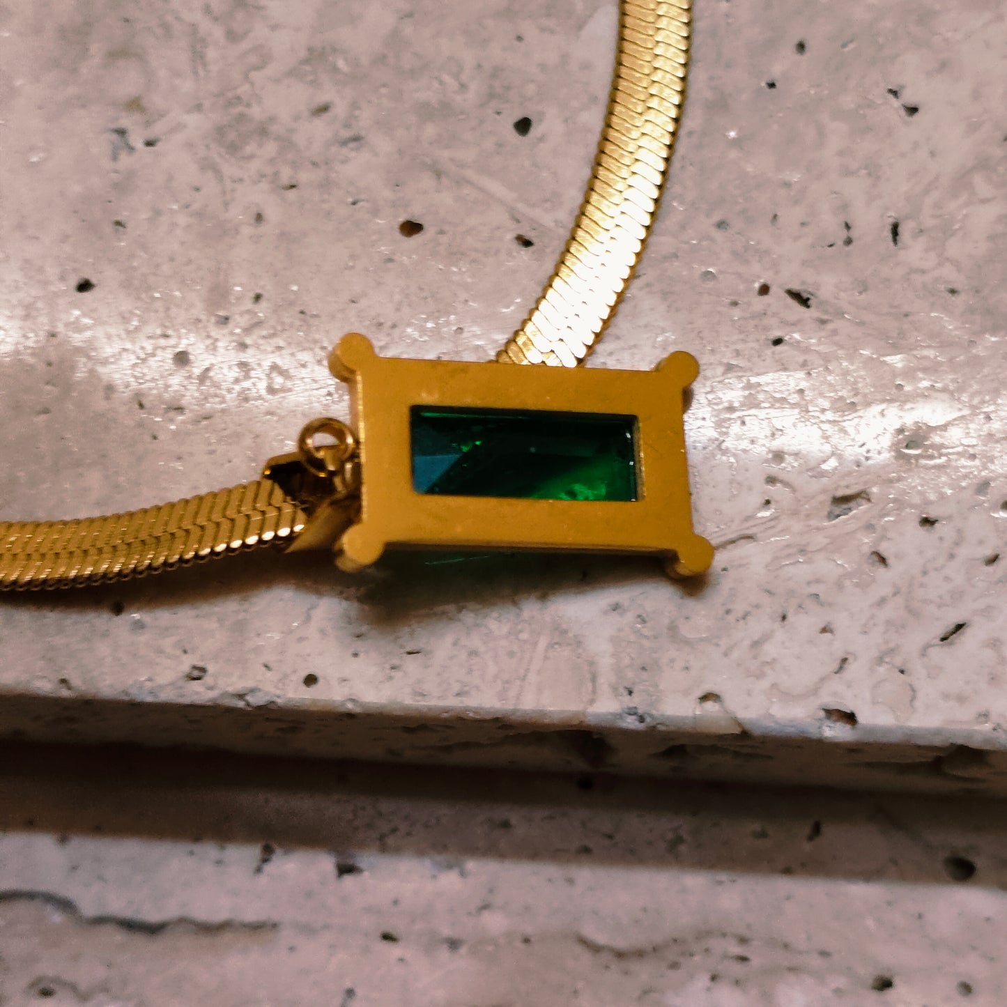 Celestial Green 18K Gold Plated Pendant Necklace