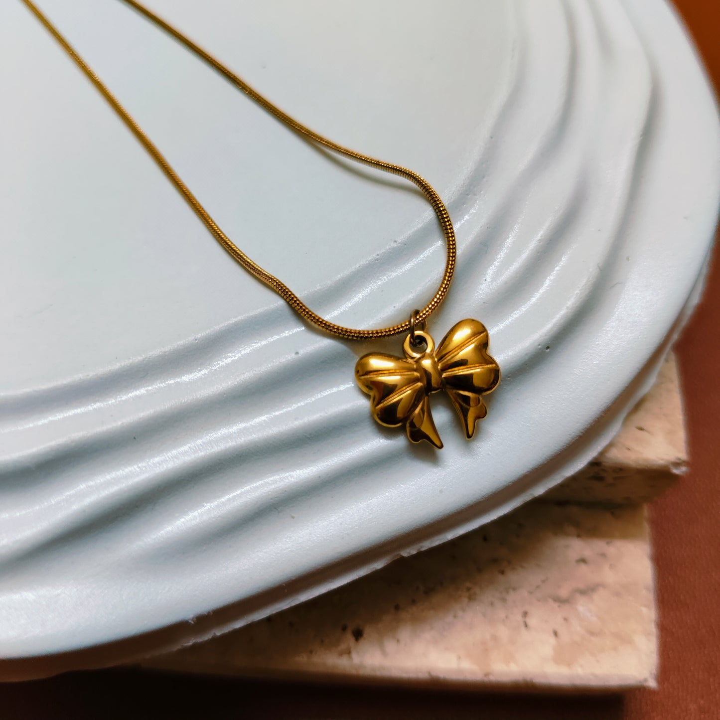 Grace Knot 18K Gold Plated Pendant Necklace