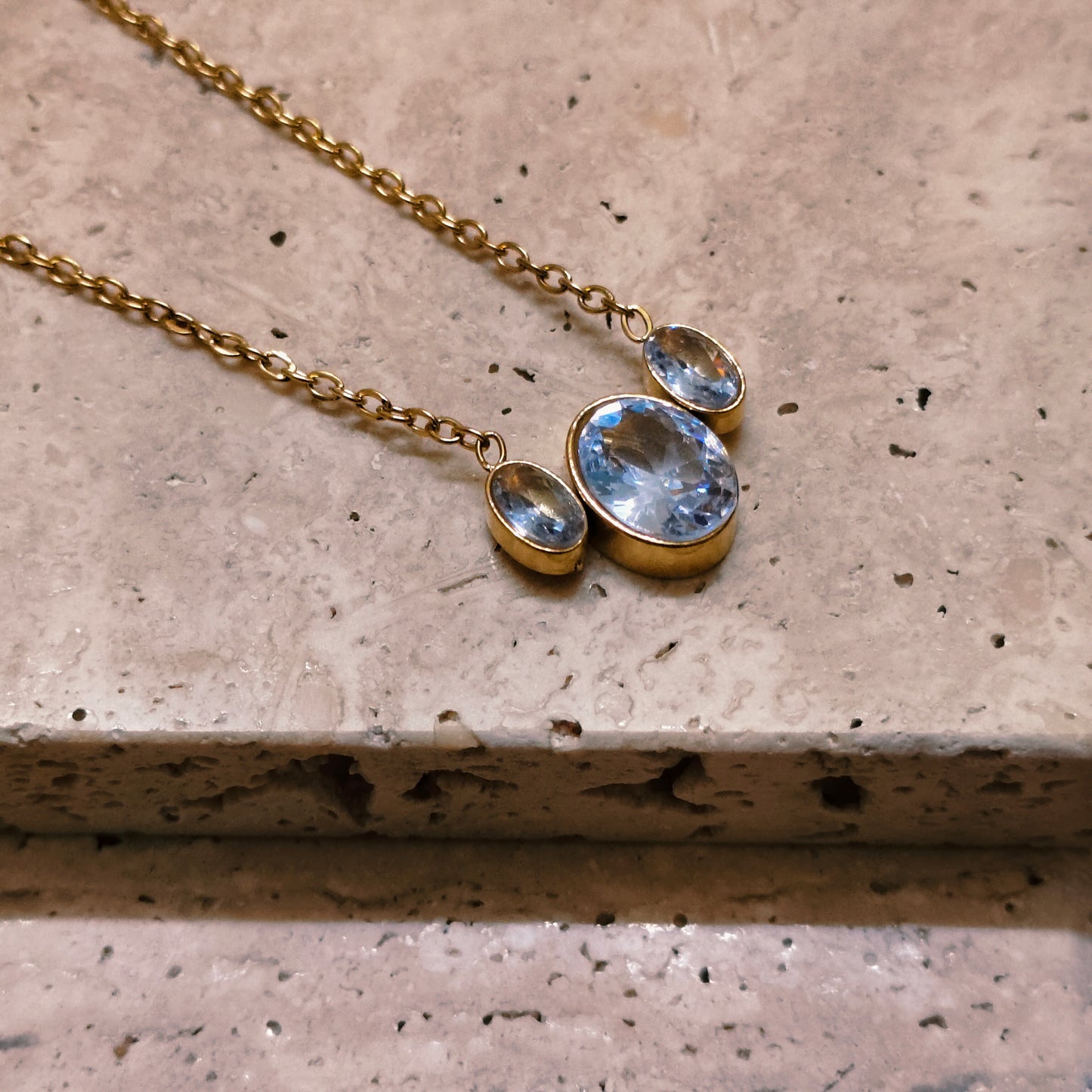 Trinity Glow 18K Gold Plated Pendant Necklace