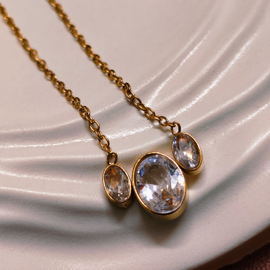 Trinity Glow 18K Gold Plated Pendant Necklace