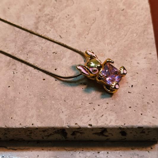 Stitch Sparkle 18K Gold Plated Pendant Necklace