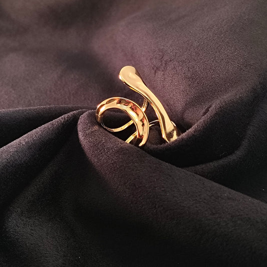Golden Statement 18K Gold Plated Adjustable Ring