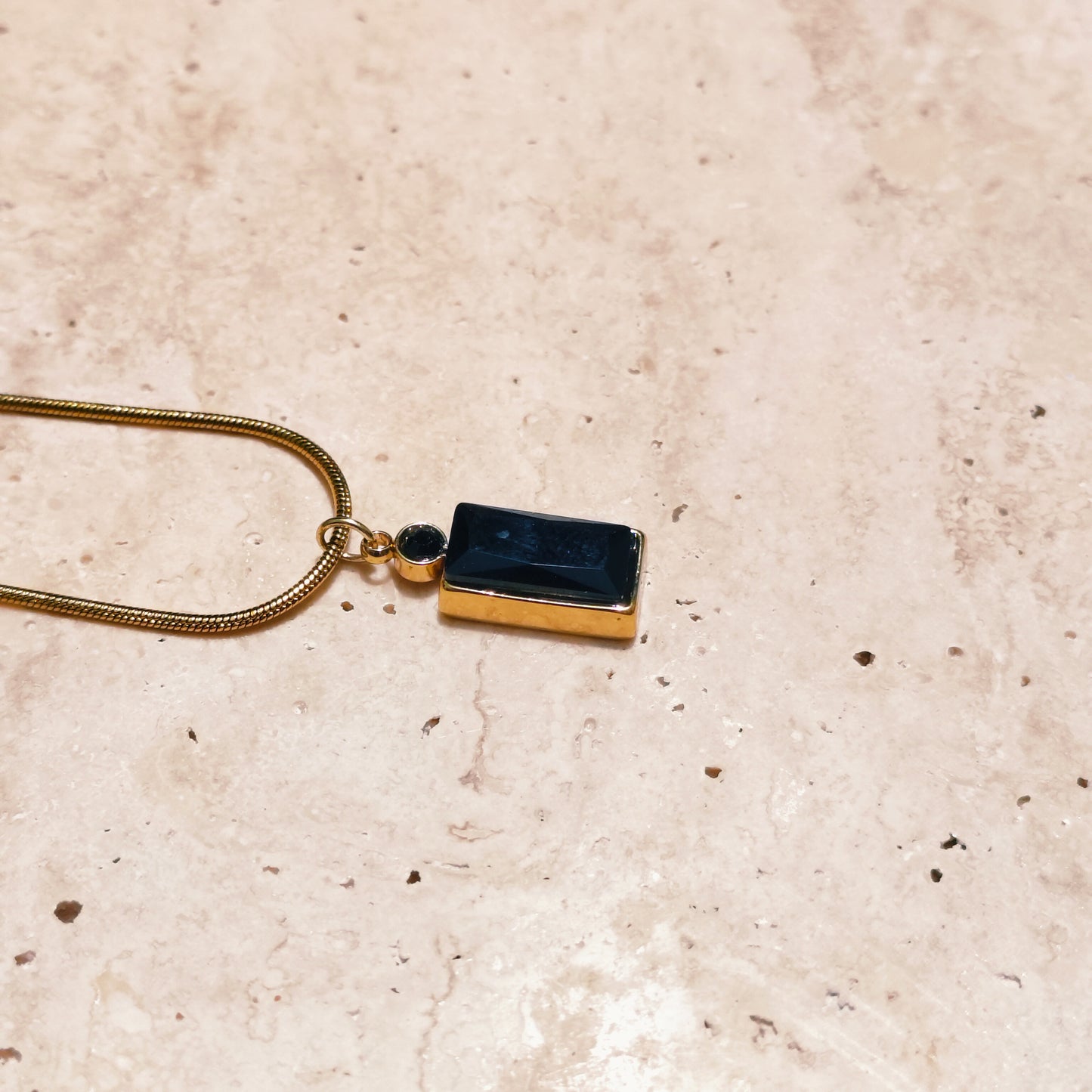 Aurora Black 18K Gold Plated Pendant Necklace