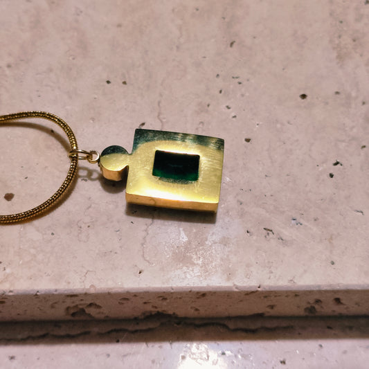 Green Aura 18K Gold Plated Pendant Necklace