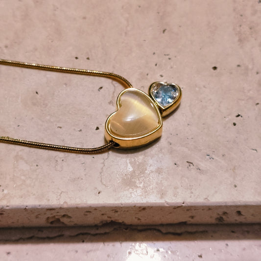 Aurora Hearts 18K Gold Plated Pendant Necklace