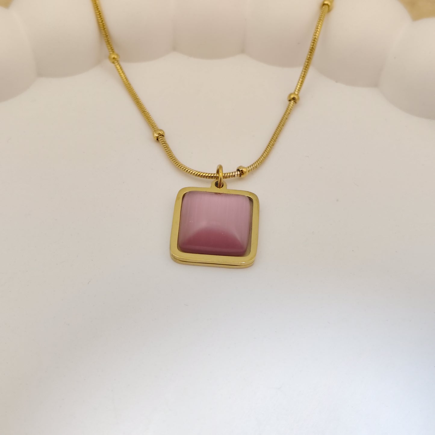 Pink Aura 18K Gold Plated Pendant Necklace