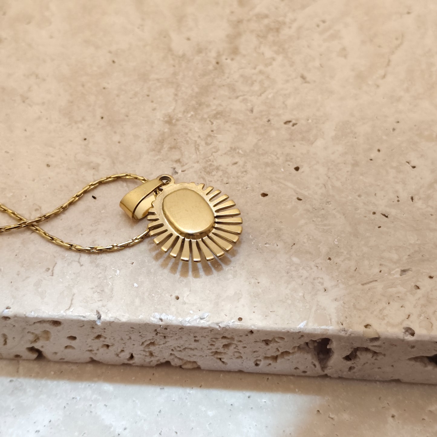 Green Ray 18K Gold Plated Pendant Necklace