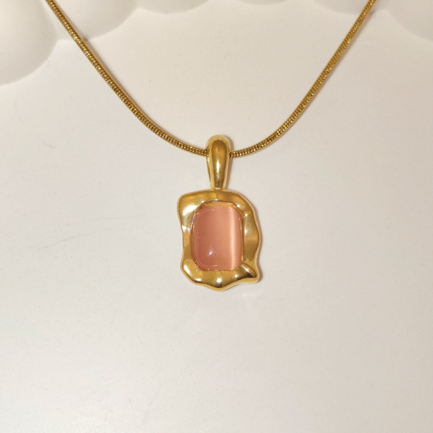 Pink Flow 18K Gold Plated Pendant Necklace