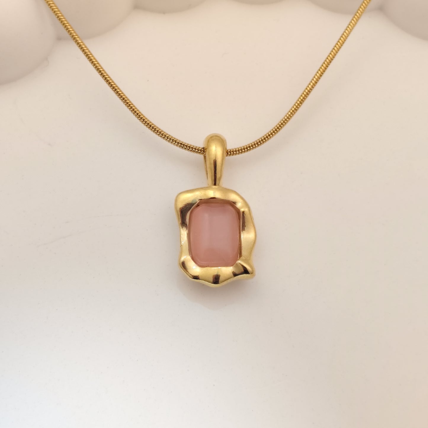 Pink Flow 18K Gold Plated Pendant Necklace