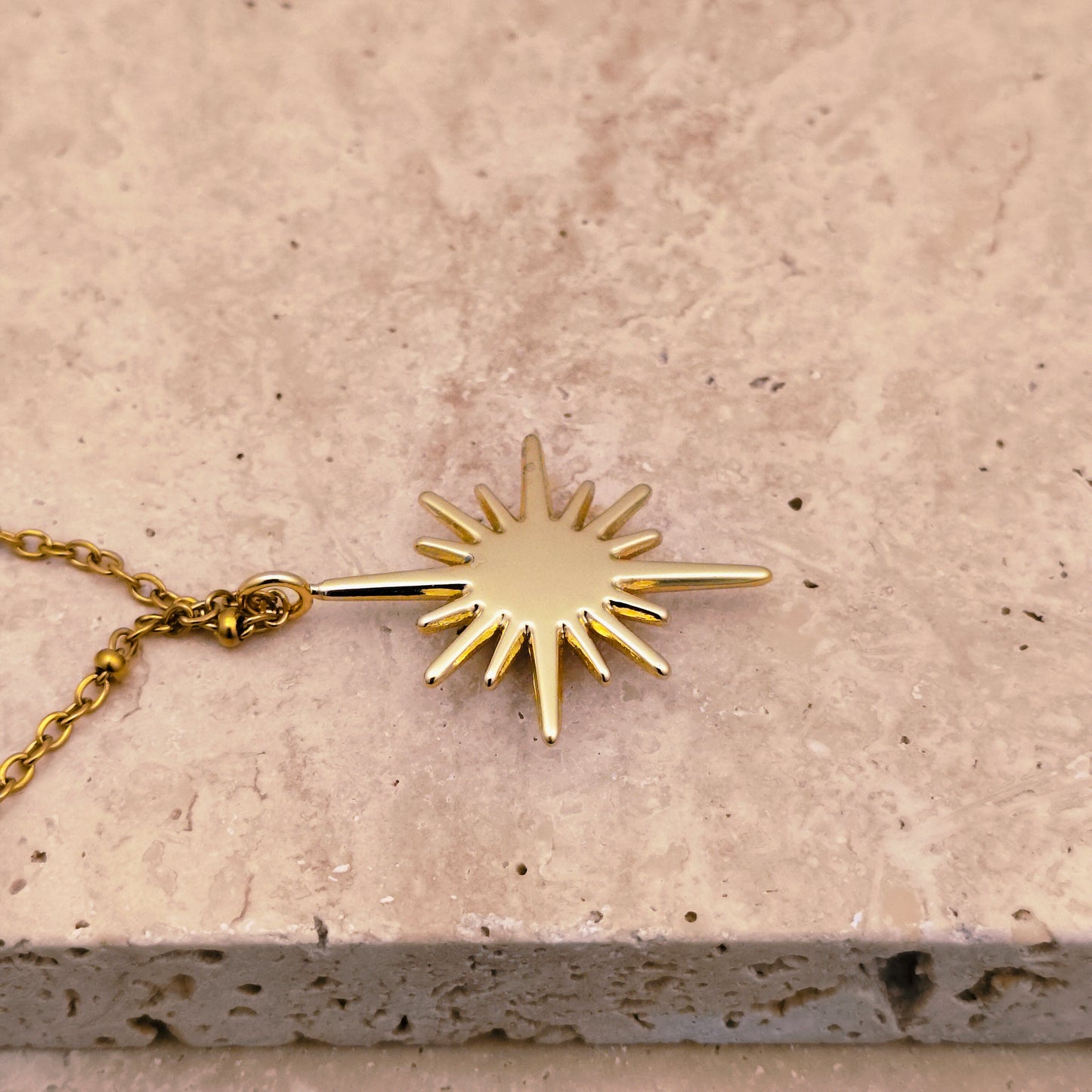 Cream Sunshine 18K Gold Plated Pendant Necklace
