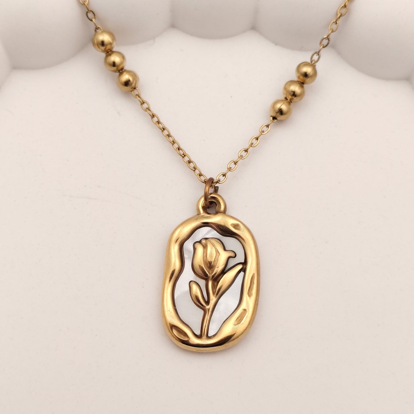 Ivory Rose 18K Gold Plated Pendant Necklace