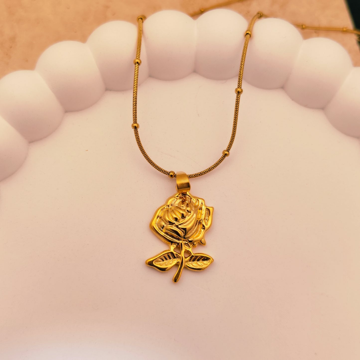 Eternal Rose 18K Gold Plated Pendant Necklace