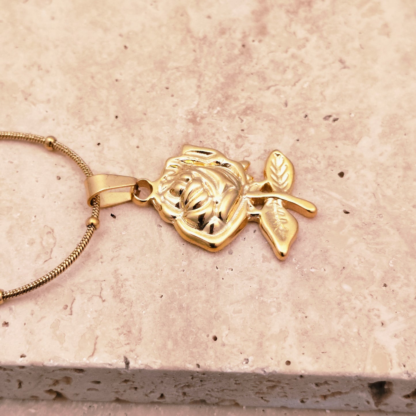 Eternal Rose 18K Gold Plated Pendant Necklace