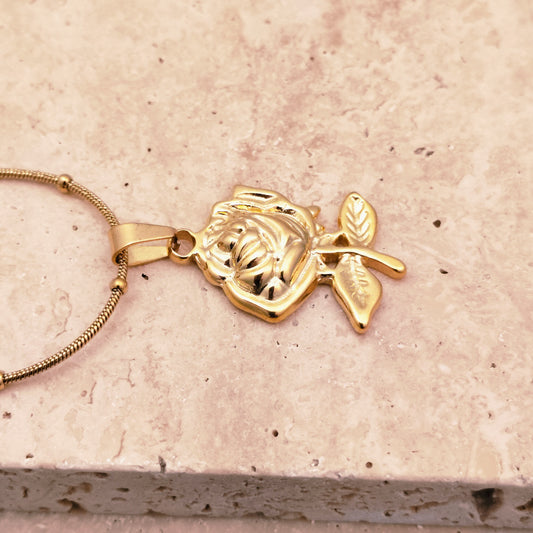Eternal Rose 18K Gold Plated Pendant Necklace