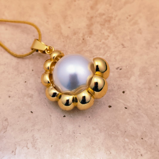 Luna Grace 18K Gold Plated Pearl Pendant Necklace