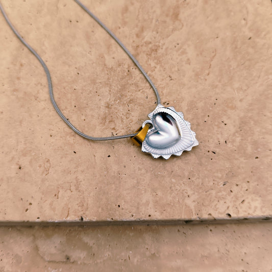 Eternal Duo Heart 18K Gold Plated Pendant Necklace