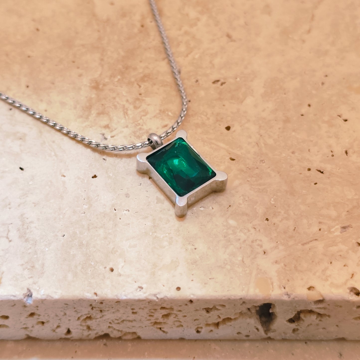 Celestial Green 18K Gold Plated Pendant Necklace